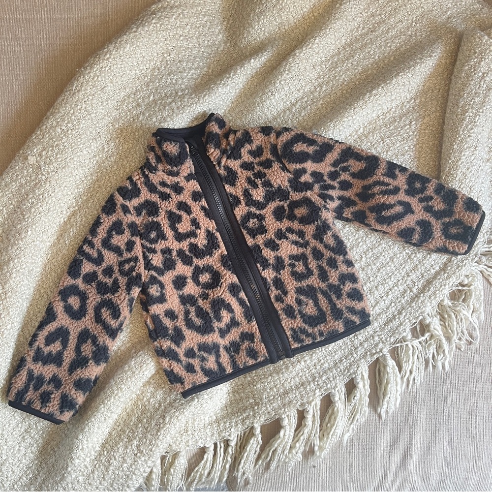 JOE FRESH Toddler Leopard Print Fleece Jacket, size 2
